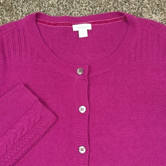 Women's Pink Cardigan Sweater - Picture 2 of 9
